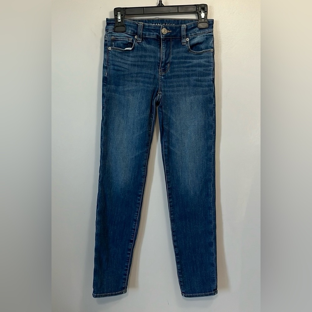 Vintage American Eagle Next Level Stretch Medium Wash Denim Skinny Jeans Size 0